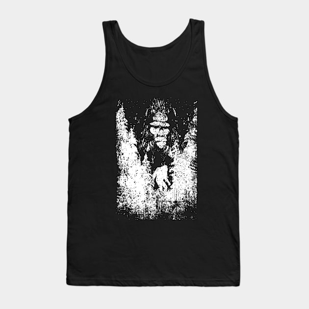 Bigfoot Silhouette Retro Sasquatch Tank Top by Tesszero